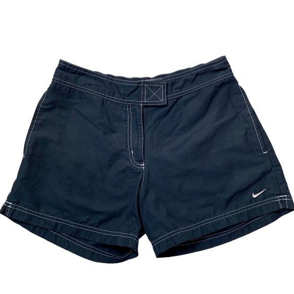 Nike Athletic Shorts Size Medium 8-10 Navy Blue Side Pockets - Picture 1 of 5